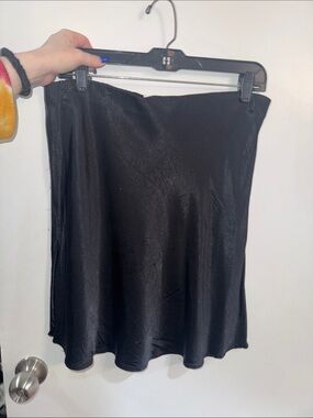 Classic Black Satin Slip Skirt from H & M
